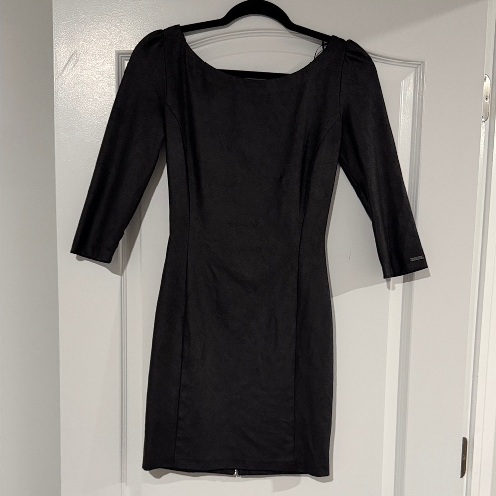 Guess Black Long-Sleeve Scoop-Neck Bodycon Dress
